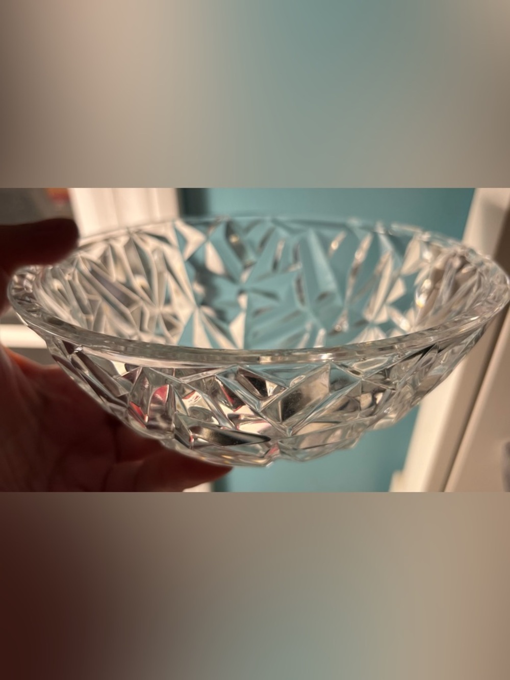 Tiffany & Co. Rock Cut Faceted Crystal  Decorative Bowl 6” Wide x 3” Tall - Picture 5 of 8